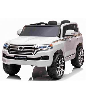 Vehículo Toyota Land Cruiser Blanco 12V, PLAZA Y MEDIA AMPLIA, MANDO RC - INDA251-JJ2022WT